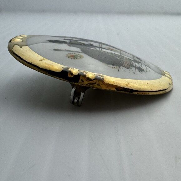 Vintage Silhouette Dancing Courting Couple Pin Brooch Germany - Picture 3 of 7